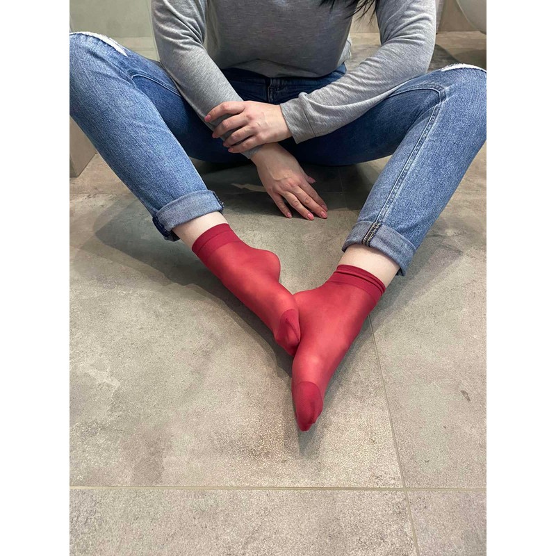 MALVA Sheer Ankle Socks Thin Nylon Ankle Hosiery Socks Short