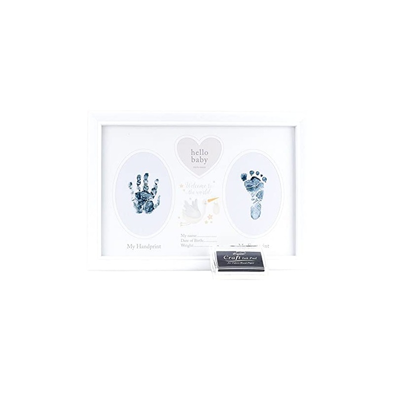 Baby Hand / Footprint Photo Frame Keepsake with Ink Pad