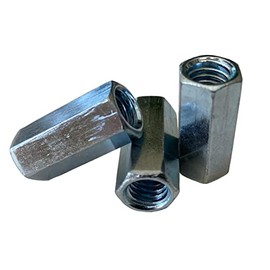 Hex Rod Coupling Nuts 1/4-20 x 7/8 Threaded Rod connectors zinc Coupler (2)