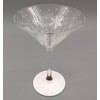 White Snowflake Martini Glass - Hand Painted - Winter Snow