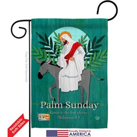 Ornament Collection Rejoice Palm Sunday Garden Flag Religious Faith Hope Grace Peace Dove Christian Religion Easter Small Decorative Gift Yard House Banner Double-Sided Made in USA 13 X 18.5
