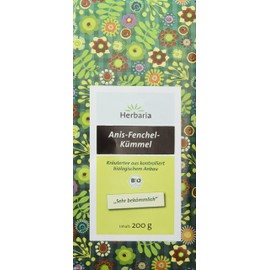 Herbaria Aniseed Fennel Cumin Tea, Pack of 2 (2 x 200 g Bag) - Organic