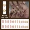 MISUD Almond Press on Nails Medium Fake Nails Glossy Glue