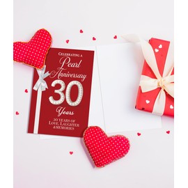 Beixian Sweet 30th Anniversary Card Gifts for Women Men, 30th Wedding Anniversary, 30 Year Anniversary Decorations,Our Love Is As Gentle And Firm As Pearls