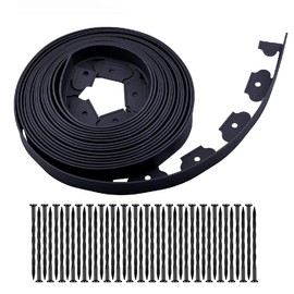 Garden edging，40ft Landscape edging with 40 spikes for lawn 2 Inch Tall(Black, 40FT) | YANEYRIE