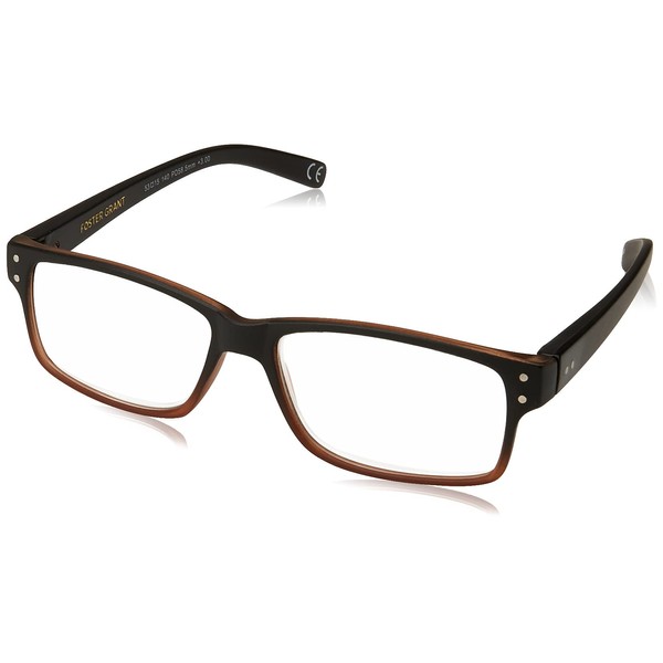 Foster Grant Thomson Reading Glasses, Brown/Transparent, 59 mm