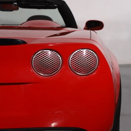 MXauto-2024 4PCS Stainless Steel Silver Tail Light Trim Cover For Corvette C6 2005-2013