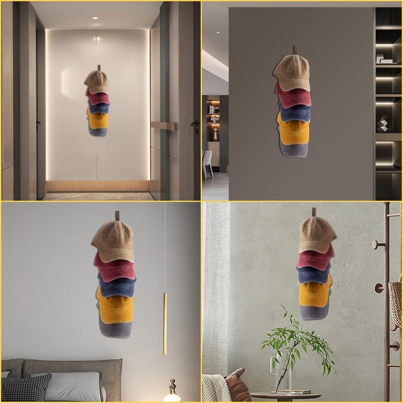 SOEWIOU 3 Pcs Hat Rack for Baseball Caps, Wall Mounted