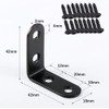 Audiofan L-Shaped Hardware Shelf Brackets Matte Black with Wood Screws