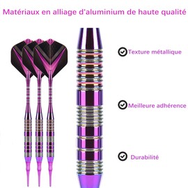 ZZJTPA Soft Tip Darts Set of Seven Colours Electronic Darts Pins Purple