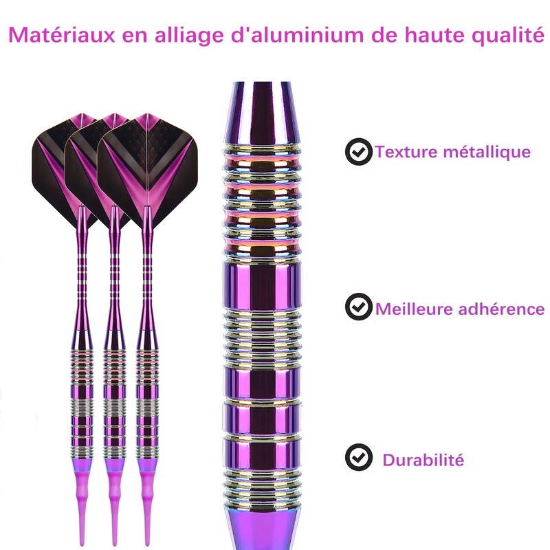 ZZJTPA Soft Tip Darts Set of Seven Colours Electronic Darts