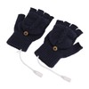 USB Warmer Heated Gloves Flip Half Fingerless Electronic Knitted Hand