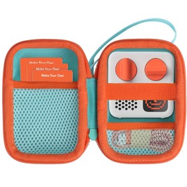 Lebakort Hard Travel Protective Case for Yoto Player Children's Bluetooth Audio Speaker, Mint Green + Orange, travel bag