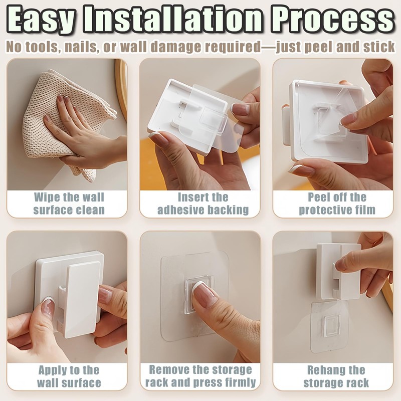 NPENGHUI 8 Pack Large Self Adhesive Clips Wall Tapestry Hanger