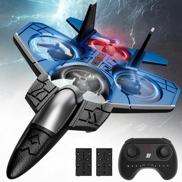 BEZGAR RC Fighter Airplane丨F-22 Raptor Mini Drone Remote Control Jet Plane Stunt Drone for Adults & Kids Toy with Light Gift for Kids Beginner
