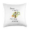 Ironic Arborist Worker Pruning Tree Surgeon Throw Pillow