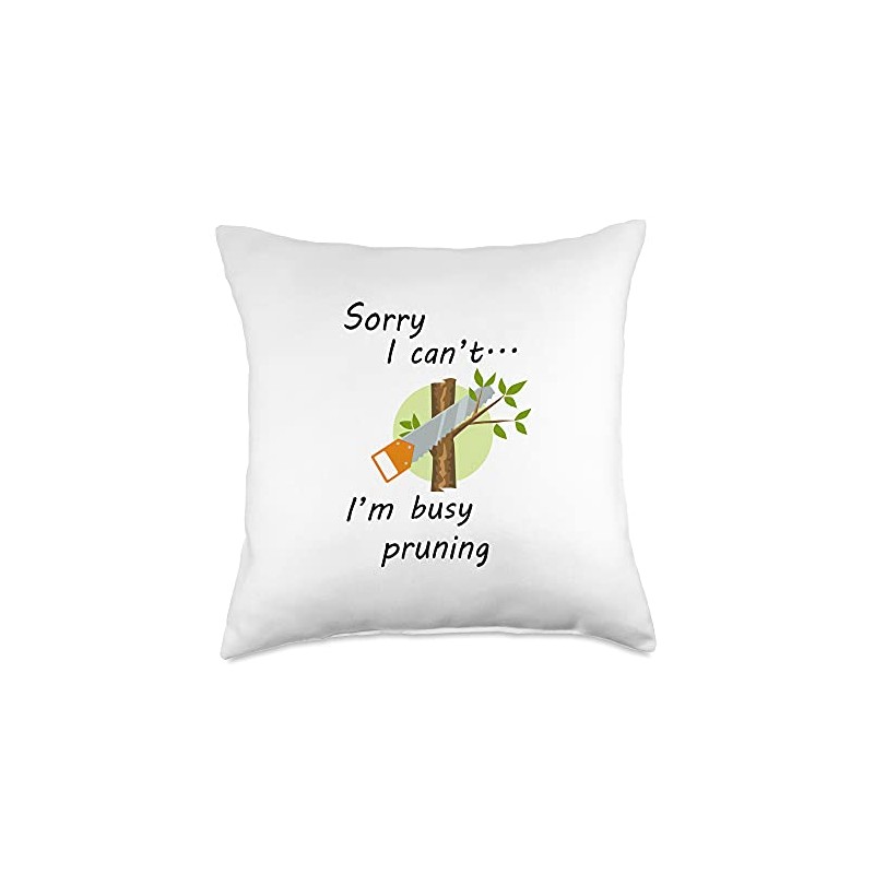 Ironic Arborist Worker Pruning Tree Surgeon Throw Pillow