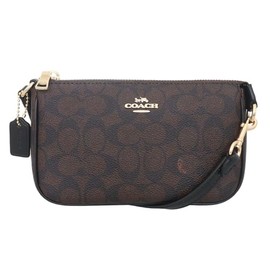 Coach FCW426 CW426 Norita Signature Coated Canvas Wristlet 19 Women's Bag (Outlet Product) [Brand], Walnut × Black