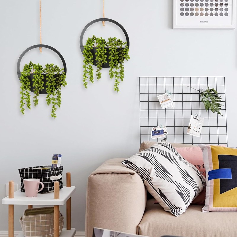 Artificial Hanging Plants Hanging Planter Fake Succulents Artificial String of
