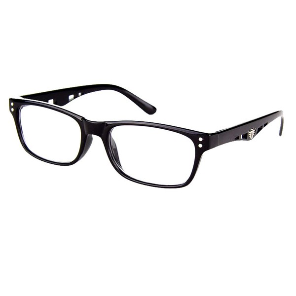PLOPLO High Magnification Power Reading Glasses Readers 4.50-6.00 (Black, +4.5)