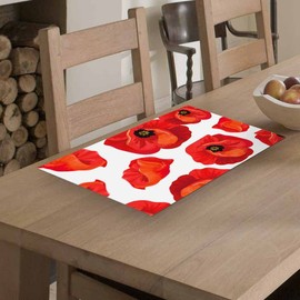 Beabes Poppies Dish Drying Mat,Beautiful Flower Red Poppies Drying Mat for Kitchen Counter 18x24 Inches Quick Drying Foldable Mat