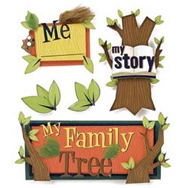 Karen Foster Design Scrapbooking Stacked Sticker, 12 by 12", Kids Ancestry