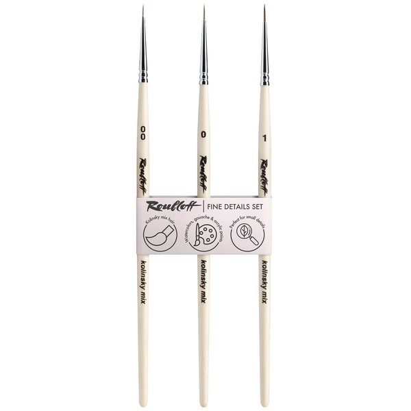 Roubloff Kolinsky Professional Red Sable Mix Brush Set | 3