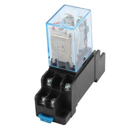 sourcing map AC 220V/240V coil 8 pin DIN rail electromagnetic relay 10A LY2J with base