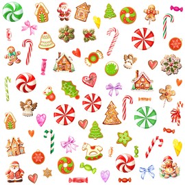 Christmas Ornaments Wall Decals Peel and Stick Christmas Candy Wall Stickers Removable Candy Cane Wall Stickers Peppermint Floor Decals Xmas Candyland Home Decor Holiday Party Decorations