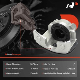 A-Premium Disc Brake Caliper Assembly Without Bracket Compatible with Ford F-100, F-250, F-150, E-100 Econoline, E-150 Econoline, E-100 E-150 Econoline Club Wagon, Bronco - Front Right Passenger Side