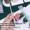 FAOEHN Disposable Toothbrushes with Toothpaste Pack of 200,Green Individually Wrapped