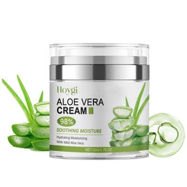 gcdat Aloe Vera Face Moisturizer with Airless Pump, 98% Aloe Vera Cream，Hydrating and Moisturizing for Dry Skin, Reducing Fine Lines, Soothing & Rapairing after Sun, 1.7 Fl. Oz