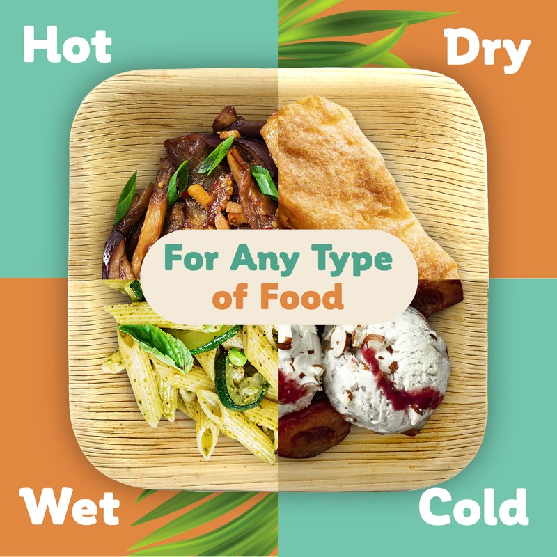 Leafyglo Natures Vajilla de hoja de palmera de 20,32 cm,