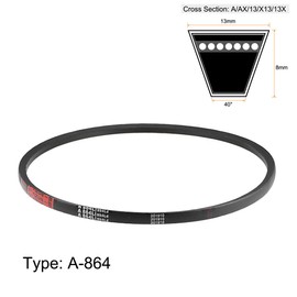 sourcing map A864/A34 V-belt, A profile, rubber drive belt, 34 inches, inner circumference