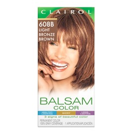 Clairol Balsam Permanent Hair Dye, 608B Light Bronze Brown Hair Color, Pack of 1