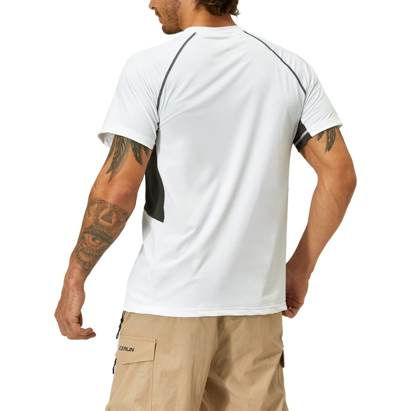 Camisetas de natación para hombre, con protección solar UV 50+,