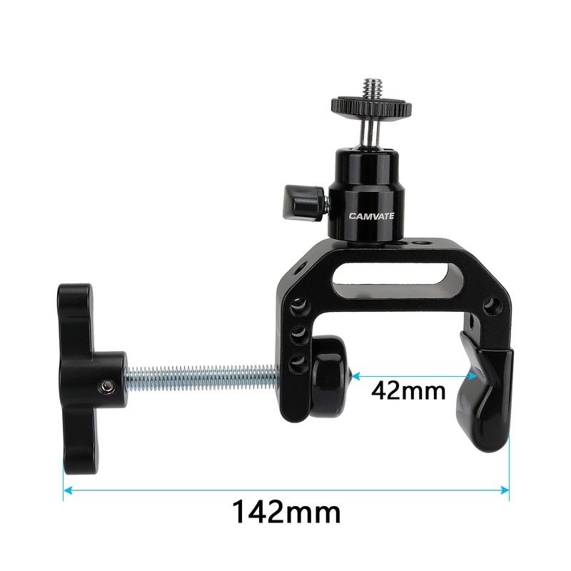 CAMVATE Heavy-duty C Clamp Articulated 1/4"-20 Ball Head Support Holder