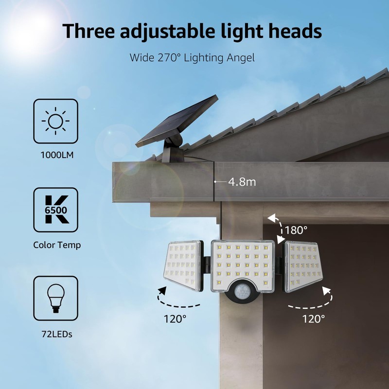 Solar Lights for Outside, WL5000 Motion Activated Security Lights, Separate