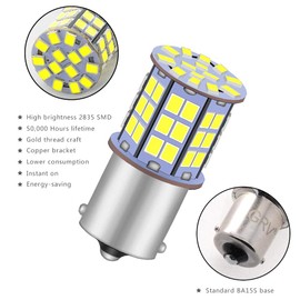 GRV Ba15s 1156 1141 LED Bulb 4W 56-2835SMD Super Bright AC/DC12V-24V 40W Halogen Replacement for RV Trailer Camper Motorhome Interior Lights Cool White Pack of 10