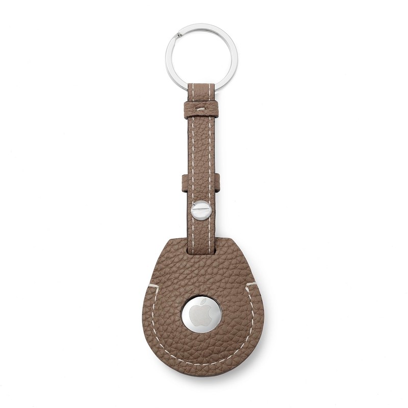 BONAVENTURA BATT1 AirTag Key Ring, Shrink Leather, Braun