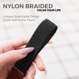 SENLLY Wrist Strap Lanyard, Original Stretchy Key Ring Lanyard, R001b Black