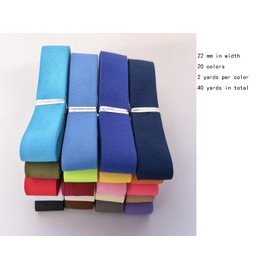 7/8 Inch Bias Tape 40 Yards 20 Colors Polyester Binding Tape for Sewing Craft (Mixed Color 1, 290402)