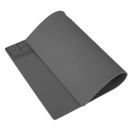 Anti-Static Mat Esd Safe for Electronic, Silicone Soldering Repair Mat 500℃ Heat Resistant Static Guard Maintenance Platform for Computer, Laptop, Cellphone Electronics Repair, 13.8x9.8in, Grey