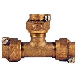 LEGEND VALVE AND FITTING 313-395NL T-4441 No Lead Copper Tube Size Pack Joint X Pack Joint Water Service Tee, 1"