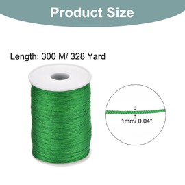 Rebower 1mm Nylon String for Bracelets, 328 Yard Nylon Beading Thread String Cord [ for Jewelry Making Bracelet Necklaces DIY Craft] - Grass Green