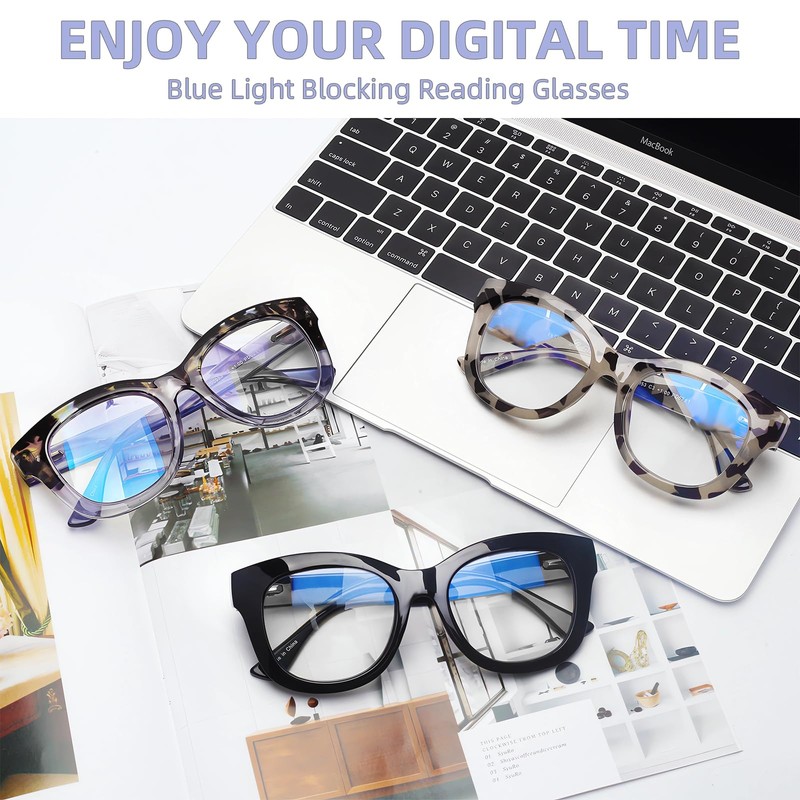 LADEESSE Readers for Women Oprah Style 3 Pack Square Reading