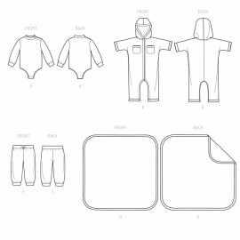 Simplicity SEWING PATTERN Baby Boy Girl Layette Clothes Blanket Pants Jumpsuit Preemie 9459