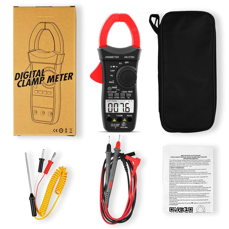 AIOMEST Digital AC DC Inrush Current Clamp Multimeter, 6000 Counts