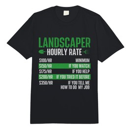 Landscaper Hourly Rate - Landscaping Lawn Mowing Gardening Comfort Colors Adult Heavyweight T-Shirt