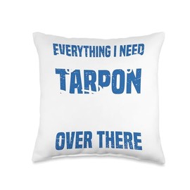 Tarpon Fishing Spot Rod and Reel Combo Tarpon Fisherman Throw Pillow